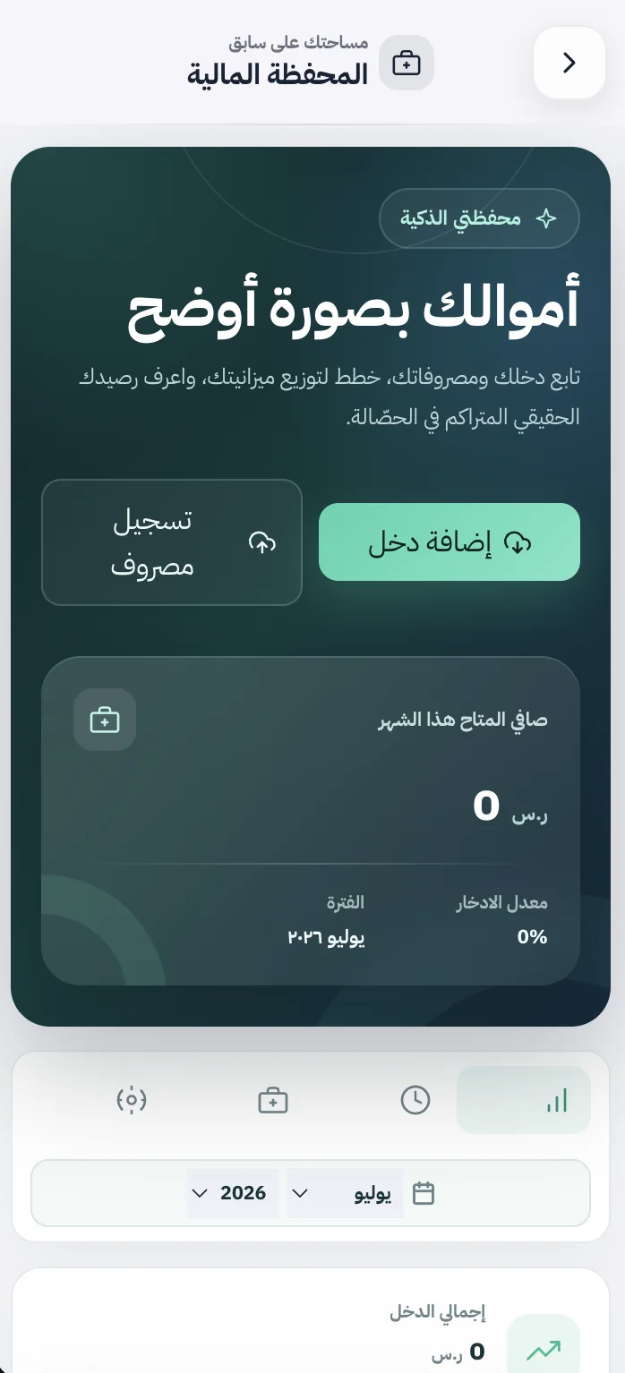 واجهة المحفظة المالية في سابق